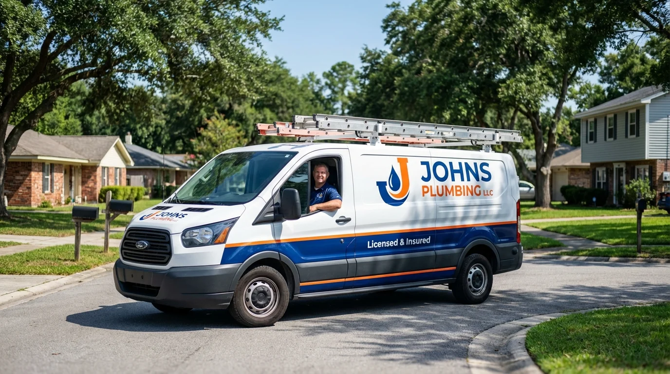 Johns Plumbing LLC service van in White House, TN