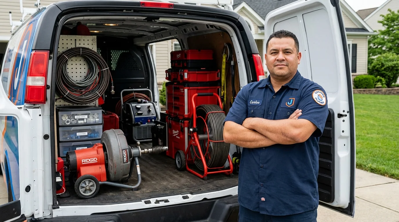 Professional drain cleaning equipment and Johns Plumbing LLC plumber in White House