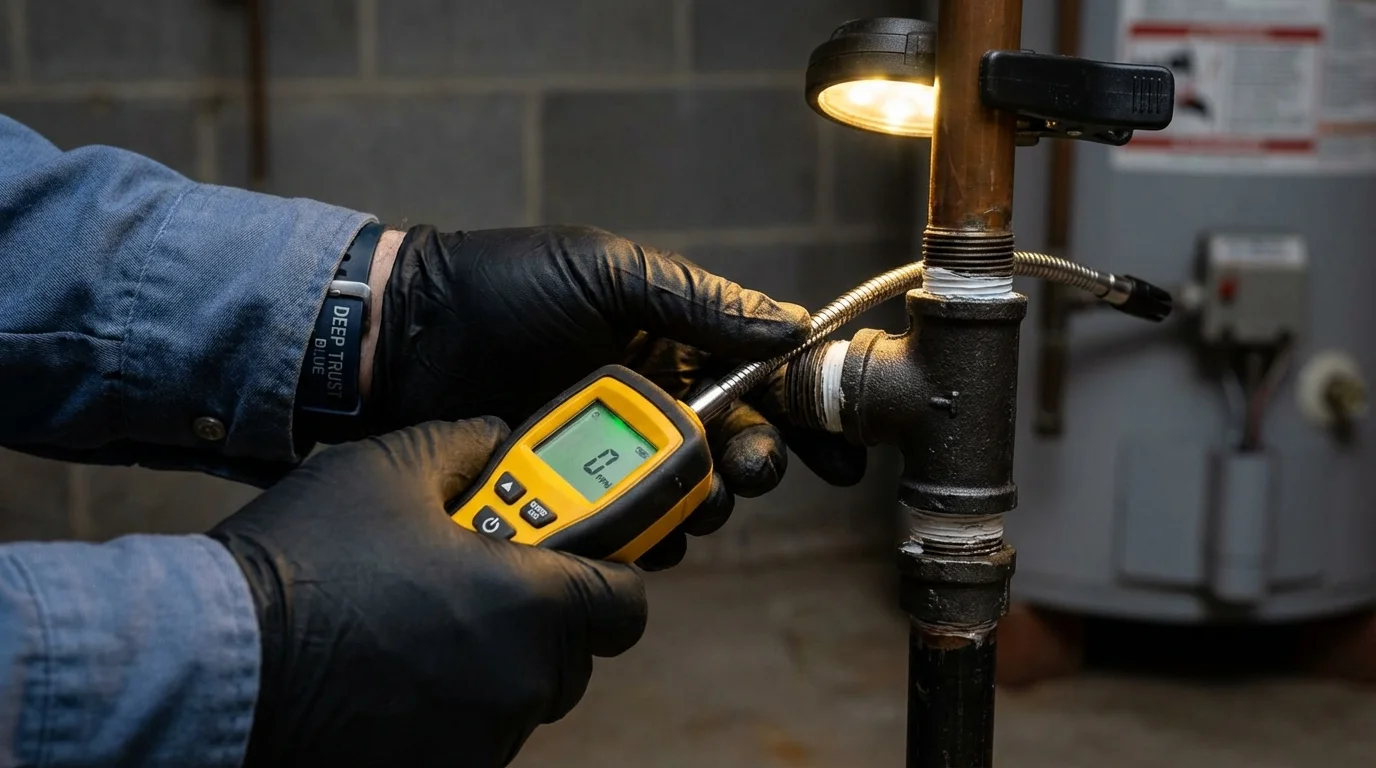Gas leak detection with electronic sniffer by Johns Plumbing LLC in White House