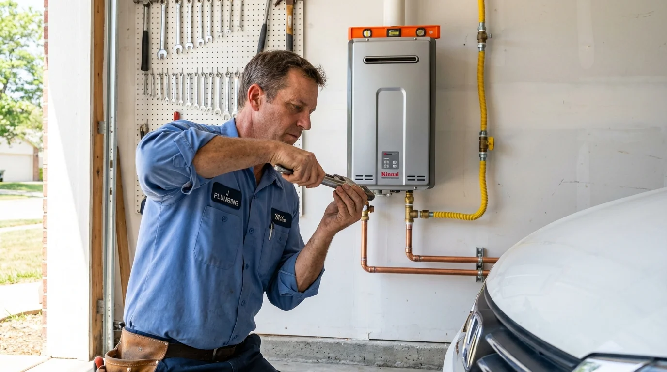 Tankless water heater installation by a Johns Plumbing LLC plumber in White House